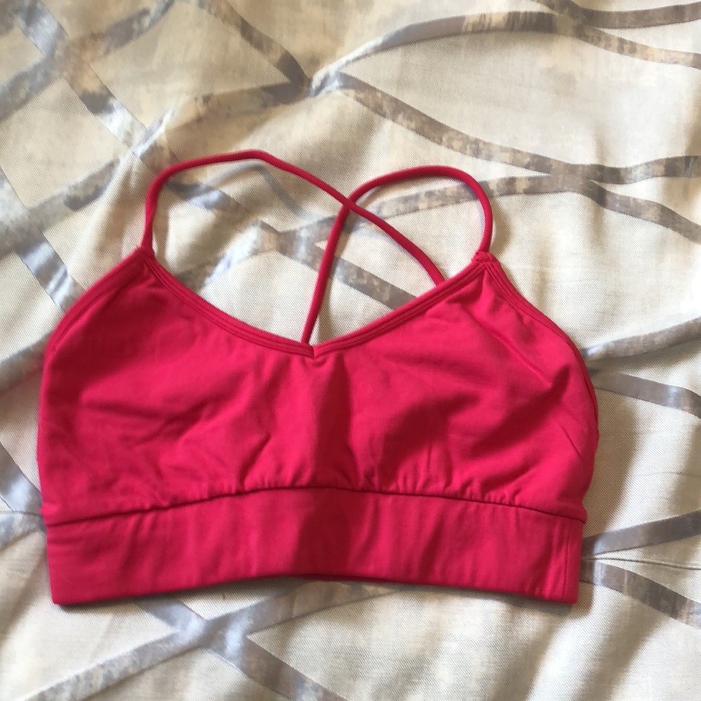 Small Pink Fabletics sports bra